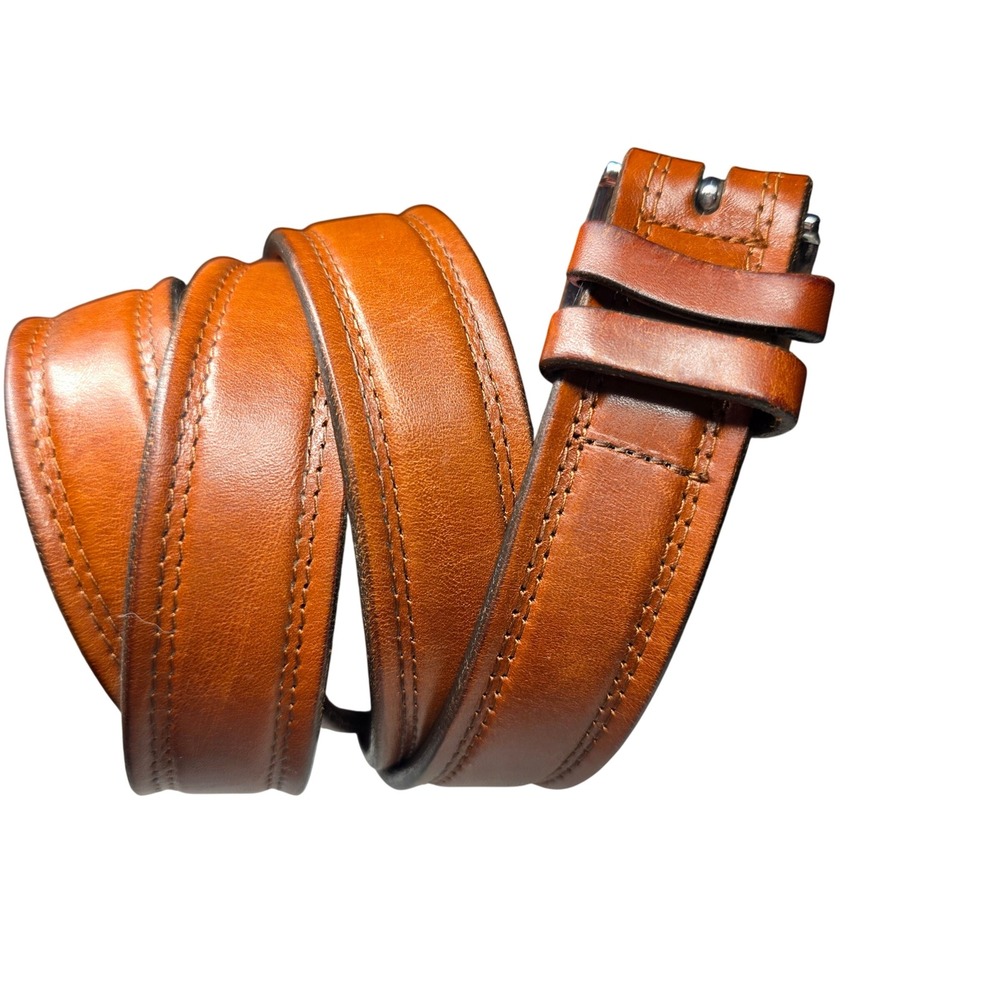 Allen Edmonds Mens Cognac Brown Leather Dress Belt Size 42 Handcrafted USA 95090